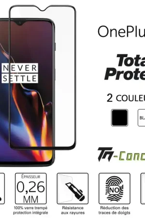 Usine Directe OnePlus 6T - Verre trempé intégral avec cadre - TM-Concept®
