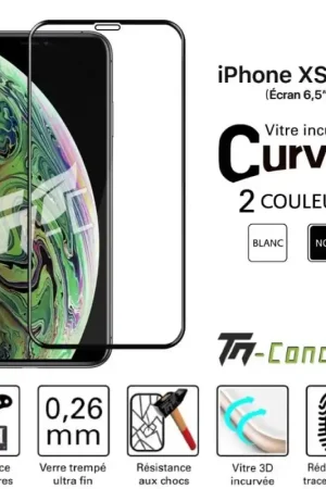 Apple iPhone XS Max - Verre trempé 3D Curved - TM-Concept® Retour Gratuit