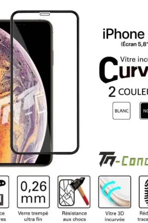 Populaire Apple iPhone XS - Verre-trempé 3D Curved - TM-Concept® - Verre trempé