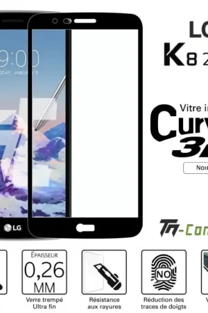 LG K8 (2017) - Verre trempé 3D incurvé - TM-Concept® Prix Cassé