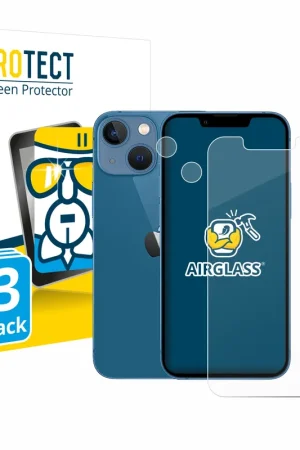 3 Pièces BROTECT AirGlass Protection d'écran en verre pour Apple iPhone 13 mini (Avant+Caméra) Livraison Gratuite