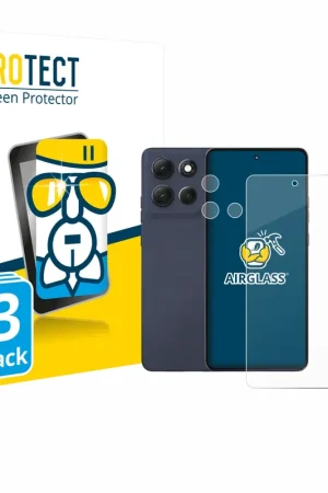 3 Pièces BROTECT AirGlass Protection d'écran en verre pour Motorola Moto G86 (Avant+Caméra) Réduction
