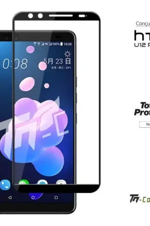 HTC U12+ Vitre protection intégrale - verre trempé avec cadre Noir - TM-Concept® Paiement Sécurisé