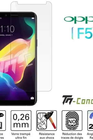 Oppo F5 - Verre trempé TM-Concept® - Gamme Standard Premium Quantité Limitée