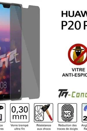 Nouveauté Huawei P20 Pro - Vitre de Protection Anti-Espions - TM-Concept® - Verre trempé