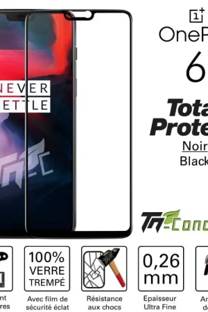Marque OnePlus 6 - Vitre de Protection - Total Protect - TM-Concept® - Verre trempé
