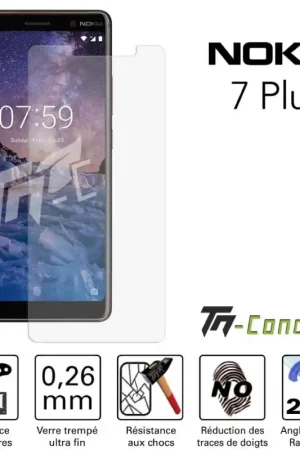 Nokia 7 Plus - Vitre de Protection Standard Premium - TM-Concept® - Verre trempé Meilleure Vente
