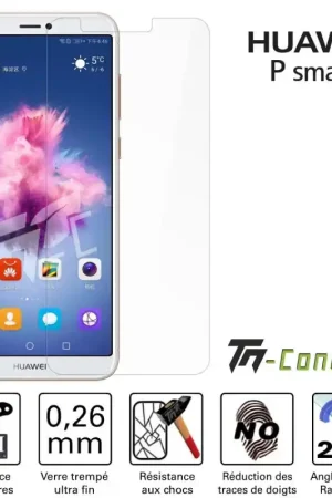 Bon Marché Huawei P Smart - Vitre de Protection Standard Premium - TM-Concept® - Verre trempé