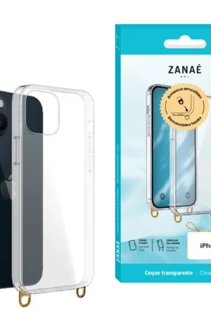 Solde Coque transparente avec anneaux pour iPhone 14