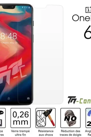 OnePlus 6 - Vitre de Protection Standard Premium - TM-Concept® - Verre trempé Retour Gratuit