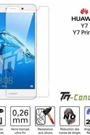 Huawei Y7 / Y7 Prime - Vitre de Protection Standard Premium - TM-Concept® - Verre trempé Meilleur Choix