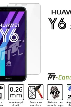 Acheter En Ligne Huawei Y6 2018 - Vitre de Protection Standard Premium - TM-Concept® - Verre trempé