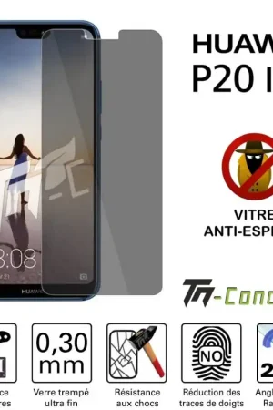 Huawei P20 Lite - Vitre de Protection Anti-Espions - TM-Concept® - Verre trempé Remise
