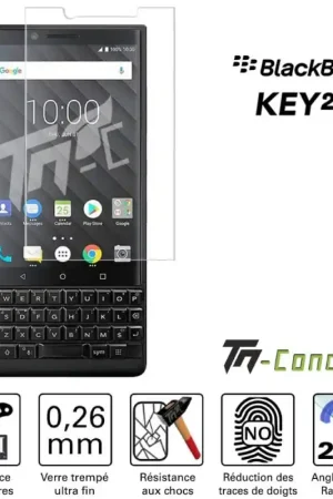 BlackBerry KEY2 - Vitre de Protection Standard Premium - TM-Concept® - Verre trempé Prix Réduit