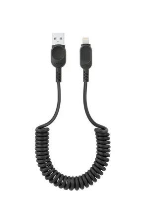 Acheter Direct Câble USB-A vers Lightning avec cordon spirale - Noir