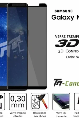 Acheter En Ligne Samsung Galaxy Note 8 - Verre trempé 3D incurvé teinté anti-espion - TM-Concept®