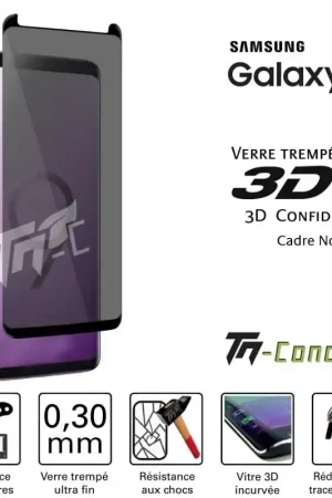 Offre Spéciale Samsung Galaxy S9 - Verre trempé 3D incurvé teinté anti-espion - TM-Concept®