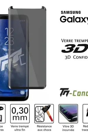 Petit Prix Samsung Galaxy S8 - Verre trempé 3D incurvé teinté anti-espion - TM-Concept®