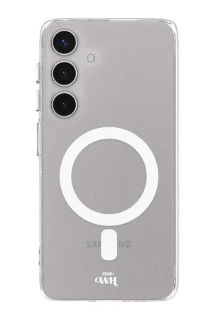 Offre Exclusive xoxo Wildhearts Coque Samsung Galaxy S25 Plus TPU pailleté avec MagSafe (transparent)