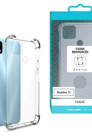 Bon Marché Coque transparente renforcée pour Realme 7i