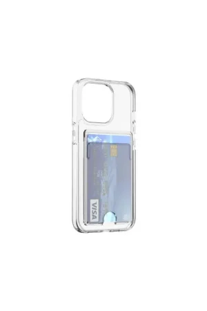 Super Prix Coque iPhone 14 Pro Hybride avec porte-carte intégré Transparente Bigben