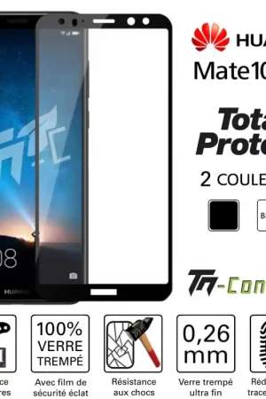 Huawei Mate 10 Lite - Vitre protection intégrale - Verre trempé avec cadre - TM-Concept® Achetez Aujourd’hui