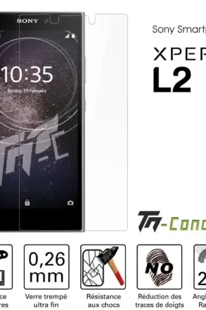 Marque Sony Xperia L2 - Vitre de Protection Standard Premium - TM-Concept® - Verre trempé