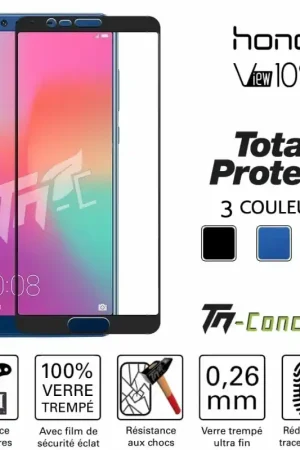 Huawei Honor View 10 - Verre trempé intégral - Total Protect - TM-Concept® Acheter Direct