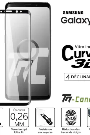 Paiement Sécurisé Samsung Galaxy S9+ Vitre de Protection 3D Curved - TM-Concept® - Verre trempé