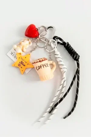 Commander Vite Charm Porte-clés Café – Breloque pour Cordon Téléphone
