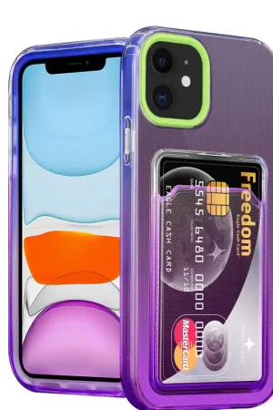 Solde ShieldCase Coque iPhone 11 porte-cartes coloré (vert/violet)