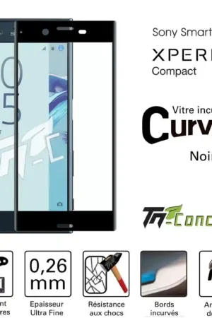 Haute Qualité Sony Xperia X Compact - Vitre de Protection 3D Curved - TM-Concept® - Verre trempé