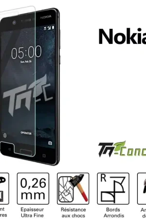 Achat Immédiat Nokia 5 - Vitre de Protection Standard Premium - TM-Concept® - Verre trempé