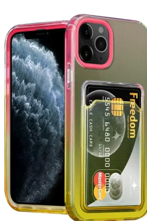 Remise ShieldCase Coque iPhone 11 Pro porte-cartes coloré (rose/jaune)
