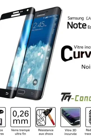 Authentique Samsung Galaxy Note Edge - Vitre de Protection 3D Curved - TM-Concept® - Verre trempé