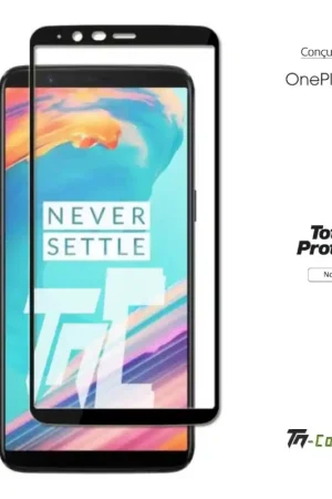 OnePlus 5T - Verre trempé intégral avec cadre Noir - TM-Concept® Must-Have