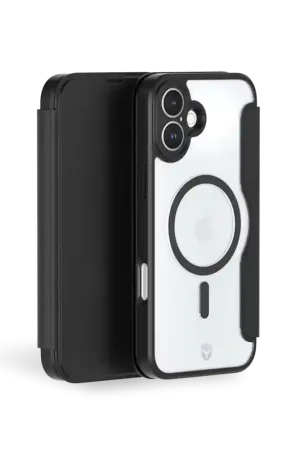 Etui Folio Renforcé iPhone 16 Plus Compatible MagSafe Noir Garantie à vie Force Case Marque