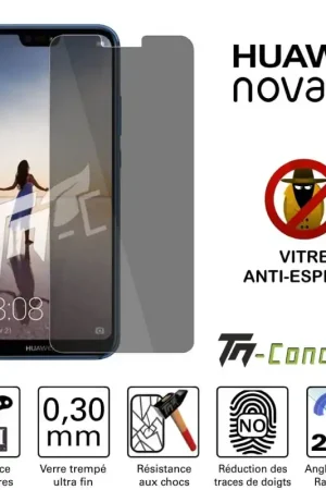 Huawei Nova 3e - Verre trempé Anti-Espions - TM-Concept® Satisfait Ou Remboursé
