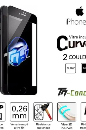 Pas Cher Apple iPhone 8 - Vitre de Protection 3D Curved - TM-Concept® - Verre trempé