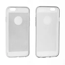 Marque Coque Silicone Effet Brillant iPhone 6 Noir Transparent