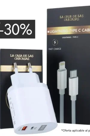 Produit De Marque Pack Charge - Chargeur Charge Rapide USB/C + cable Type C/Lightning