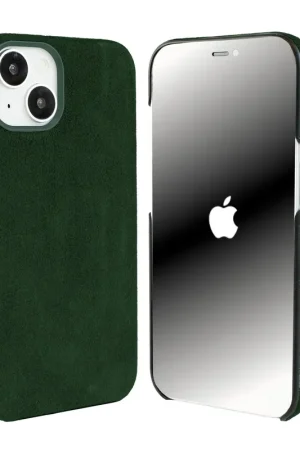 Coverzs Coque iPhone 13 Alcantara MagSafe (vert foncé) Vente Directe