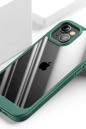 ShieldCase Coque iPhone 13 avec bordure en TPU (vert/transparent) Promotion