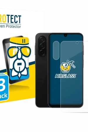 Authentique 3 Pièces BROTECT AirGlass Protection d'écran en verre pour Samsung Galaxy A26 5G (Avant+Caméra)