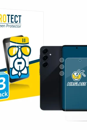 Meilleur Prix 3 Pièces BROTECT AirGlass Protection d'écran en verre pour Samsung Galaxy A55 5G (Avant+Caméra)