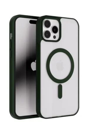 Prix Bas ShieldCase Coque Transparente iPhone 13 Magsafe avec bords colorés (vert)