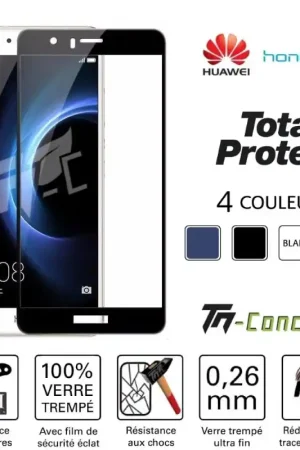 Meilleure Vente Huawei Honor 8 - Vitre de Protection Total Protect - TM-Concept® - Verre trempé