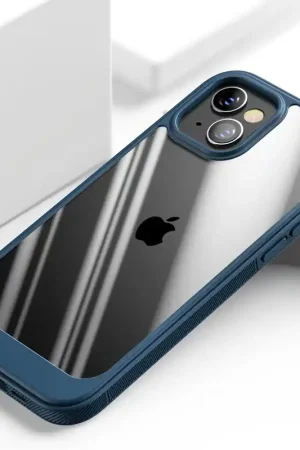 ShieldCase Coque iPhone 13 Mini avec bordure en TPU (bleu/transparent) Prix Réduit