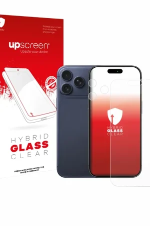 Dernière Chance upscreen Hybrid Glass Clear Premium Protection d'écran en verre pour Apple iPhone 17 Pro Max (Avant+Caméra)