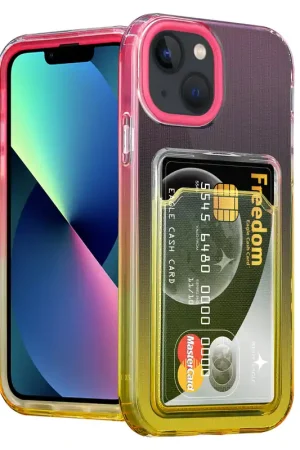 Offre Spéciale ShieldCase Coque iPhone 13 porte-cartes coloré (rose/jaune)